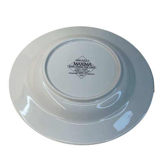 2 Mikasa Maxima CAK01 Monet Flat Rimmed Soup Bowls 9" - Picture 6 of 6